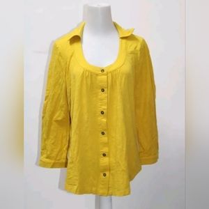 Maeve By Anthropologie Women's Top Yellow Size Medium